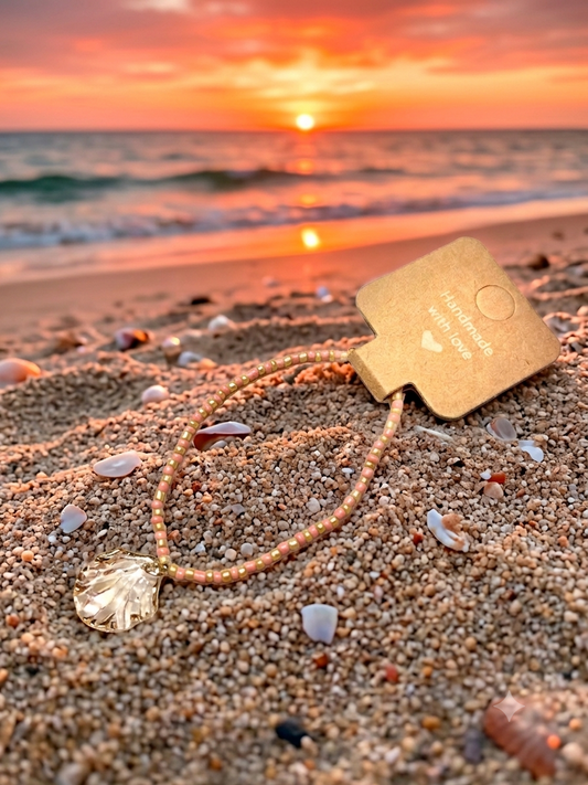 Gentle Orange Sea ｜ Japanese Refined Shell Charm Bracelet
